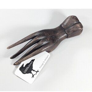 Vintage Bali Buddha Mudra Wood Carved Elegant Hand Ring Holder 7.75" jewellery